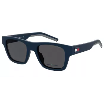 Tommy Hilfiger TH1975NSFLL Męskie okulary przeciwsłoneczne prostokątne czarno-szare 54mm