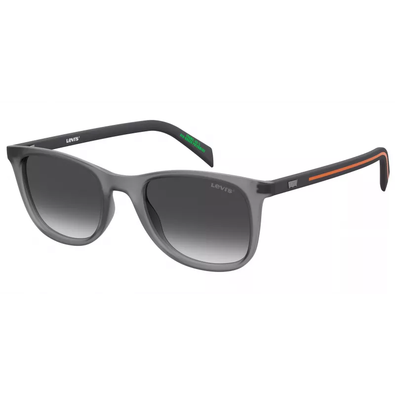 LEVI'S LV-5072-S-RIW Okulary przeciwsłoneczne męskie, prostokątne, oprawka plastikowa, szare szkła, 51 mm