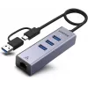 UNITEK USB-C Hub 4-in-1 Ethernet 3 x USB-A 5 Gbps z adapterem USB-A