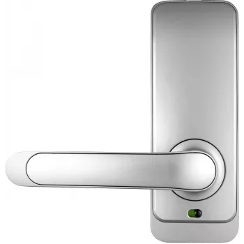 EURA ELH-01H4 Srebrna klamka kontroli dostępu z czytnikiem linii papilarnych, RFID, PIN, Bluetooth