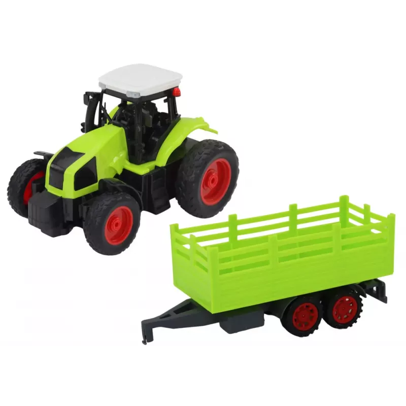 LEAN TOYS Zdalnie Sterowany Ciągnik RC z Przyczepą 1:16 Zielony