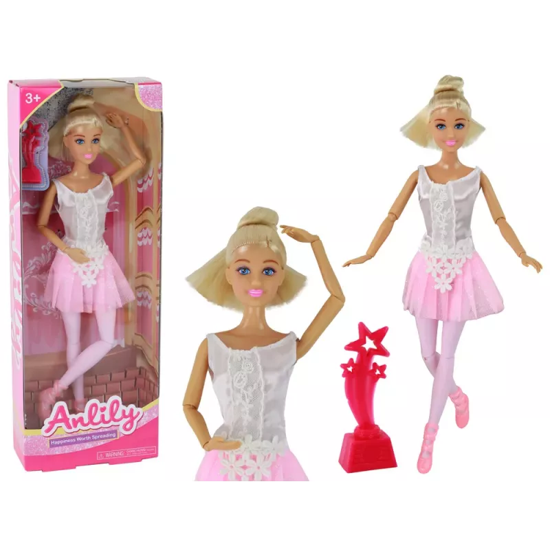 LEAN TOYS Lalka Anlily Balerina Tancerka Statuetka Kok Różowa Sukienka