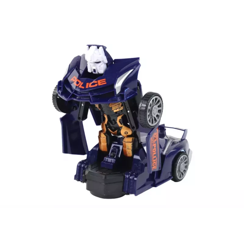 LEAN TOYS Robot Car Police Navy Blue 2in1 Transformation