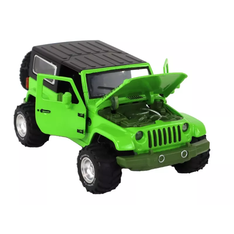 LEAN TOYS Samochód terenowy z napędem ciernym, metalowy, zielony, 1:32