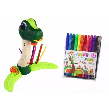 LEAN TOYS Projektor do rysowania Dinozaur z dźwiękami i akcesoriami