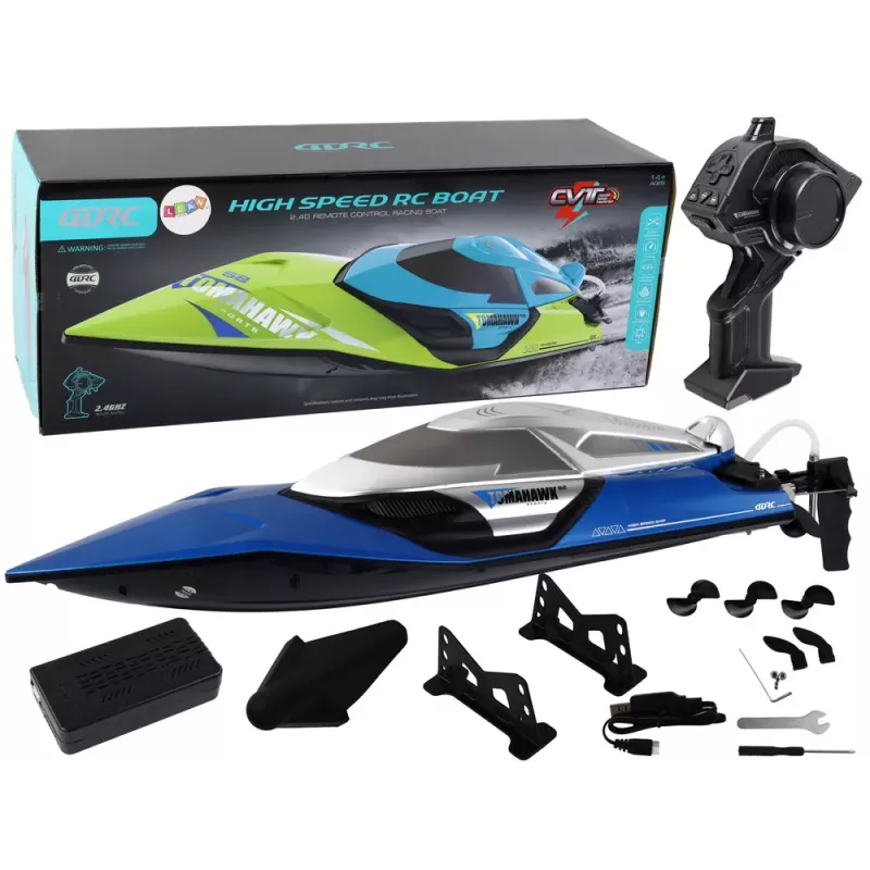 LEAN TOYS Motorboat R/C 2.4G Lights 30 km/h Blue