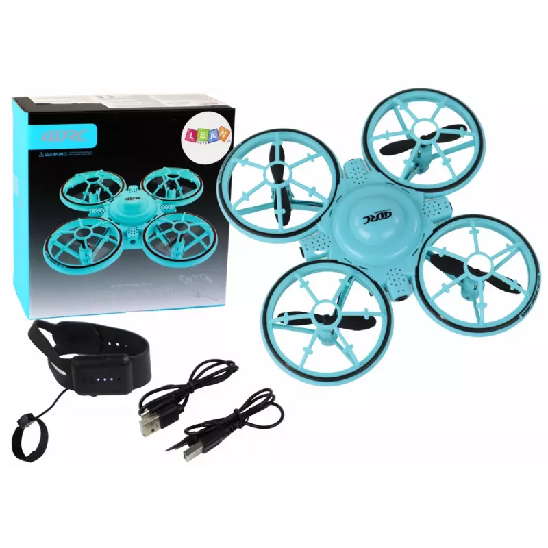 LEAN TOYS Zdalnie Sterowany Dron z Niebieskimi Światłami