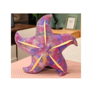 LEAN TOYS Mascot Pluszowa Gwiazda Morska Poduszka Fioletowa 45 cm