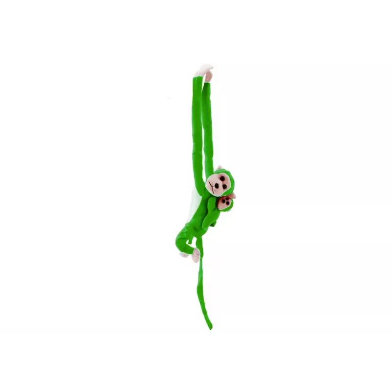 LEAN TOYS Mascot Pluszowa Małpa z Młodym, Zielona 90 cm