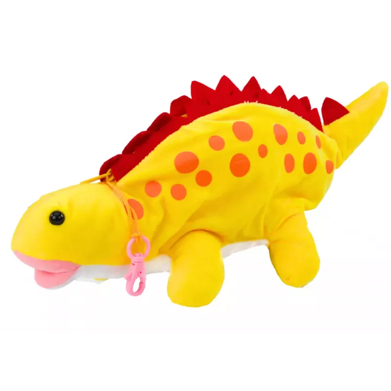 LEAN TOYS Plush Dinosaur Pencil Case Storage Box Pendant Yellow