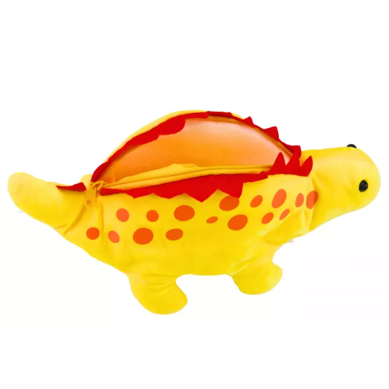 LEAN TOYS Plush Dinosaur Pencil Case Storage Box Pendant Yellow