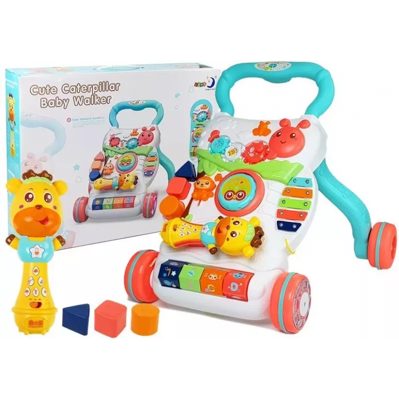 LEAN TOYS Pchacz edukacyjny dla niemowląt z interaktywnym mikrofonem