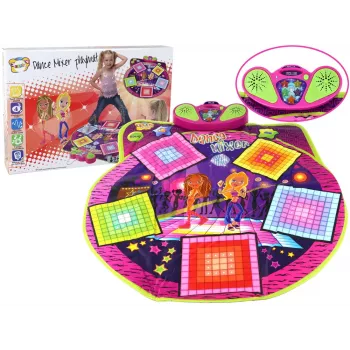 Mata do tańca LEAN TOYS dla dzieci, na baterie, światła i dźwięki, 91 cm x 93 cm