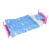 LEAN TOYS Zestaw mebli dla lalek Łóżko Szafa Toaletka dla lalek modowych 29-30 cm, Różowy, 3 elementy