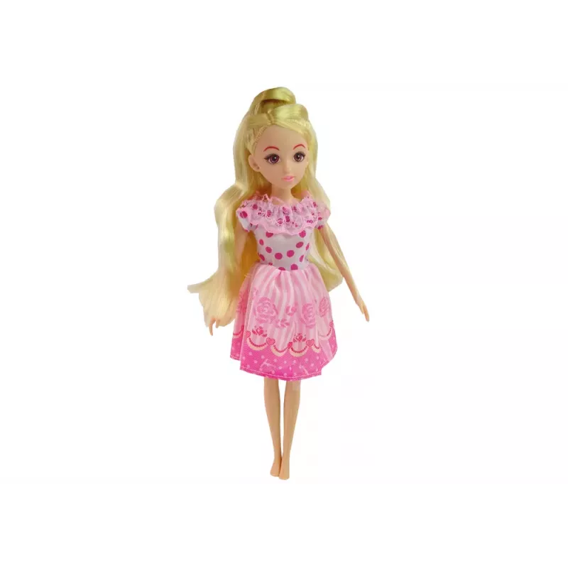 LEAN TOYS Zestaw mebli dla lalek Łóżko Szafa Toaletka dla lalek modowych 29-30 cm, Różowy, 3 elementy