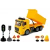 LEAN TOYS Tipper Set 1:14 RC Dump Truck with Road Signs, Lights & Speed Camera - Yellow