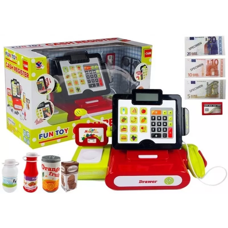 LEAN TOYS Kasa sklepowa z kalkulatorem dotykowym + akcesoria