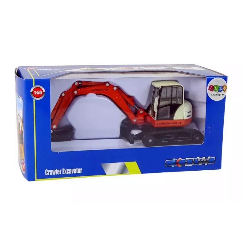 LEAN TOYS Metal Excavator with Big Arm 1:50 Die Cast Model
