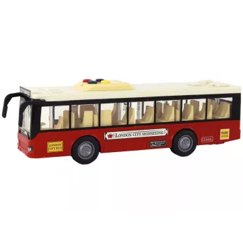 LEAN TOYS Autobus na baterie z światłami i dźwiękami - Czerwony City 1:16