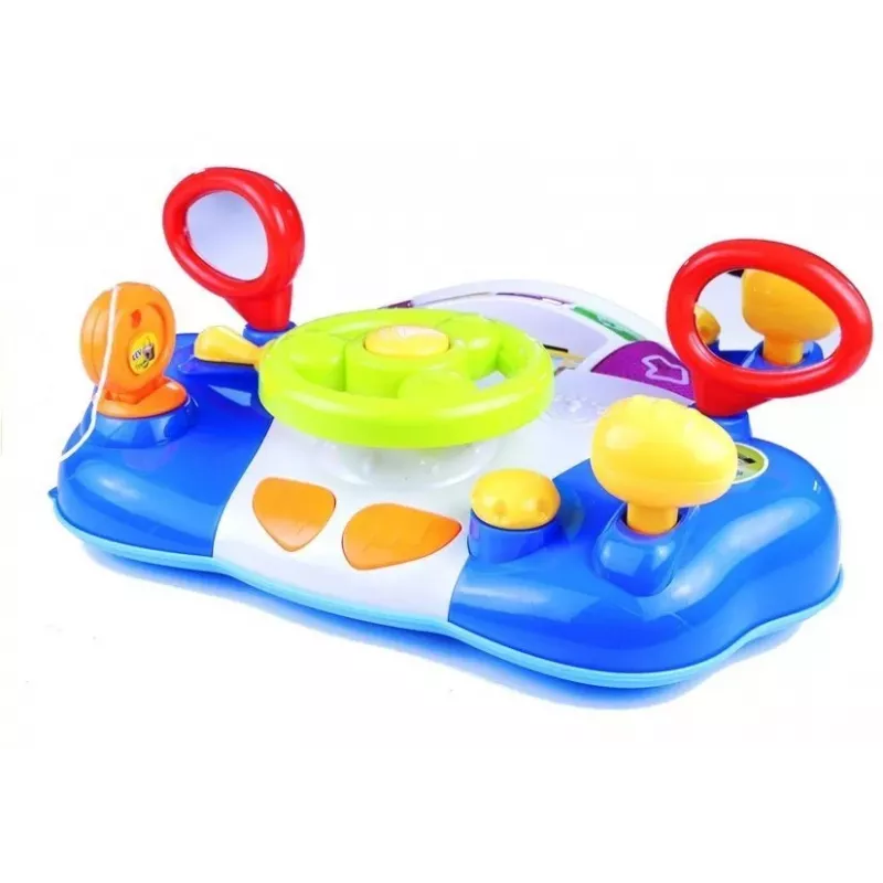 LEAN TOYS Interaktywna Kierownica dla Dzieci z Dźwiękami Deski Rozdzielczej