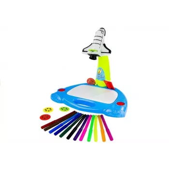 LEAN TOYS Projektor Malowanie Samolot Kreatywny Zestaw dla Dzieci Latarka Slajdy 36 Wzorów