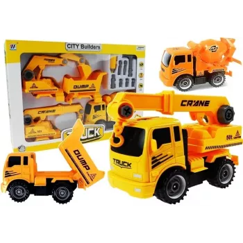LEAN TOYS Zestaw pojazdów do rozkręcania Betoniarka Wywrotka