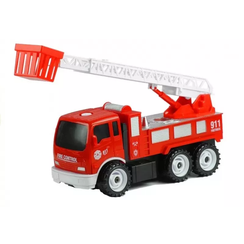 LEAN TOYS Wóz Strażacki do Rozkładania Mały Mechanik Koło Klucz Śrubokręt