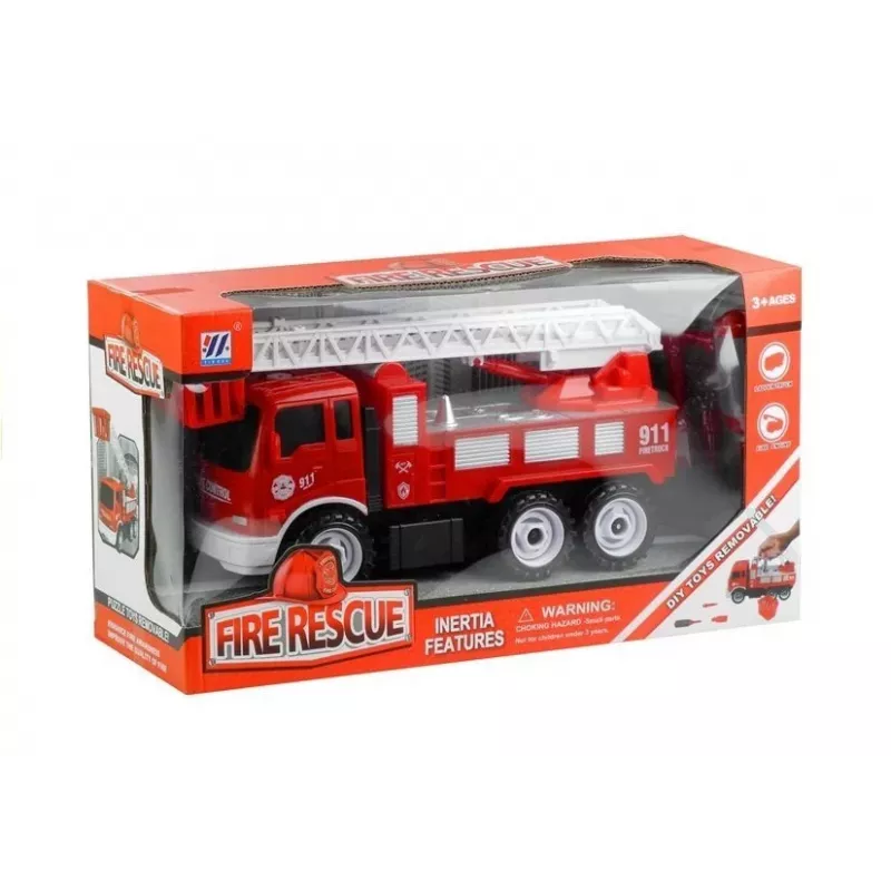LEAN TOYS Wóz Strażacki do Rozkładania Mały Mechanik Koło Klucz Śrubokręt