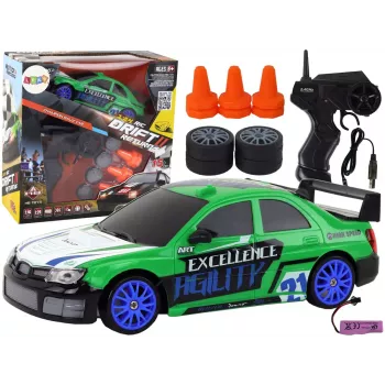 LEAN TOYS Zdalnie Sterowany Samochód Sportowy RC 1:24 Zielony Wymienne Koła