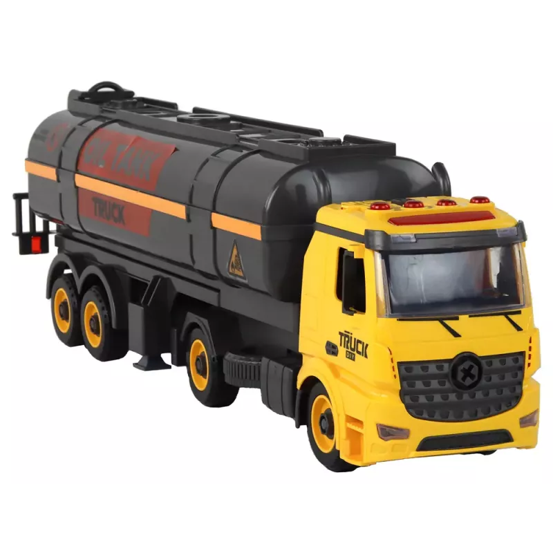 LEAN TOYS DIY Ciężarówka z Zbiornikiem do Montażu i Demontażu Żółte Światła Dźwięk