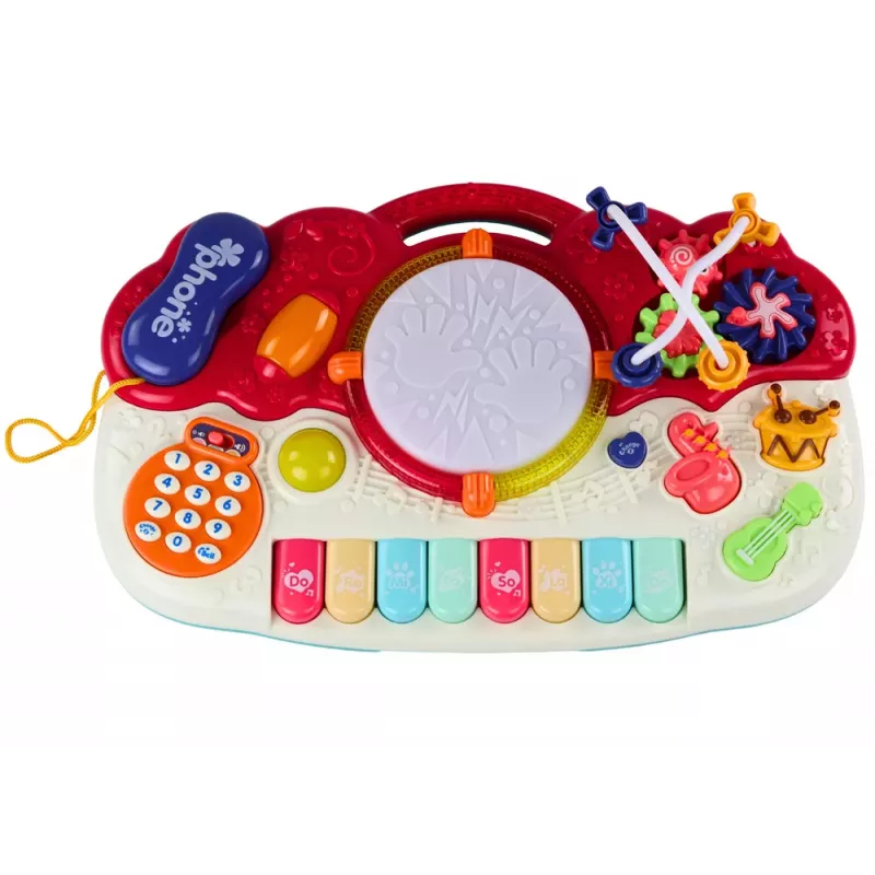 LEAN TOYS Organ Piano Edukacyjne Pianino z Dźwiękami Bębnów i Światłem