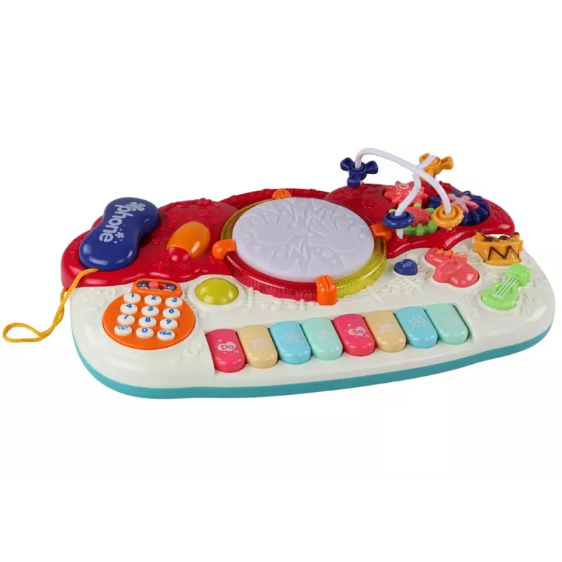 LEAN TOYS Organ Piano Edukacyjne Pianino z Dźwiękami Bębnów i Światłem