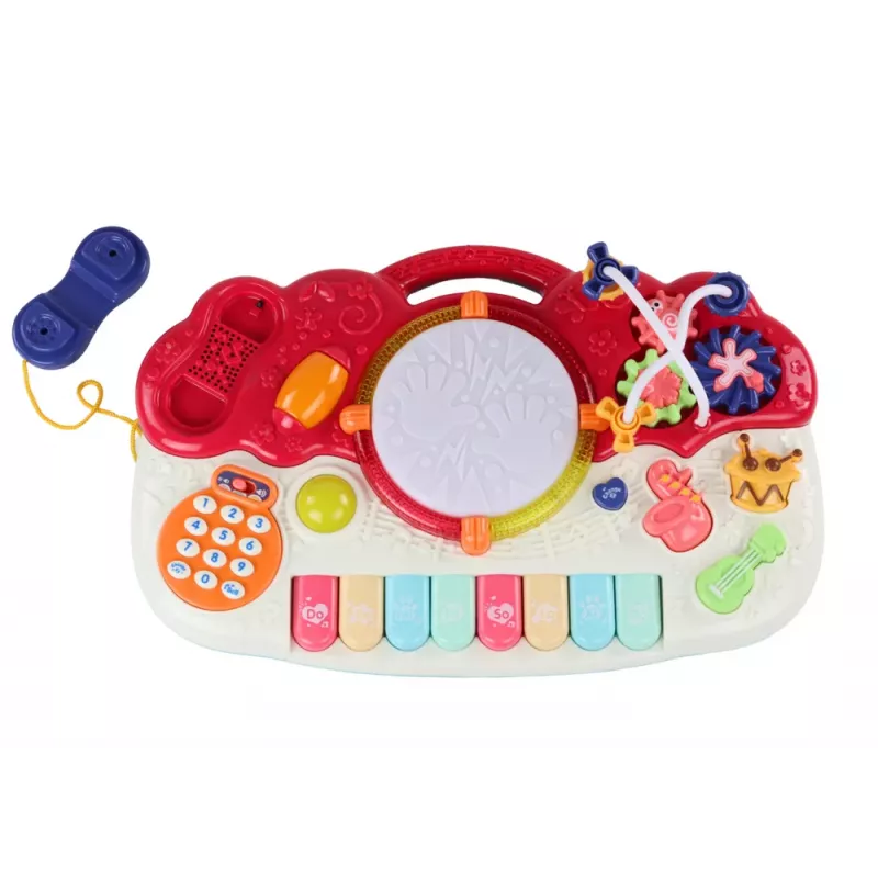 LEAN TOYS Organ Piano Edukacyjne Pianino z Dźwiękami Bębnów i Światłem