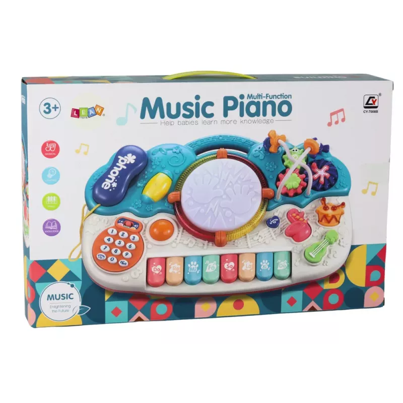LEAN TOYS Organ Piano Edukacyjne Pianino z Dźwiękami Bębnów i Światłem