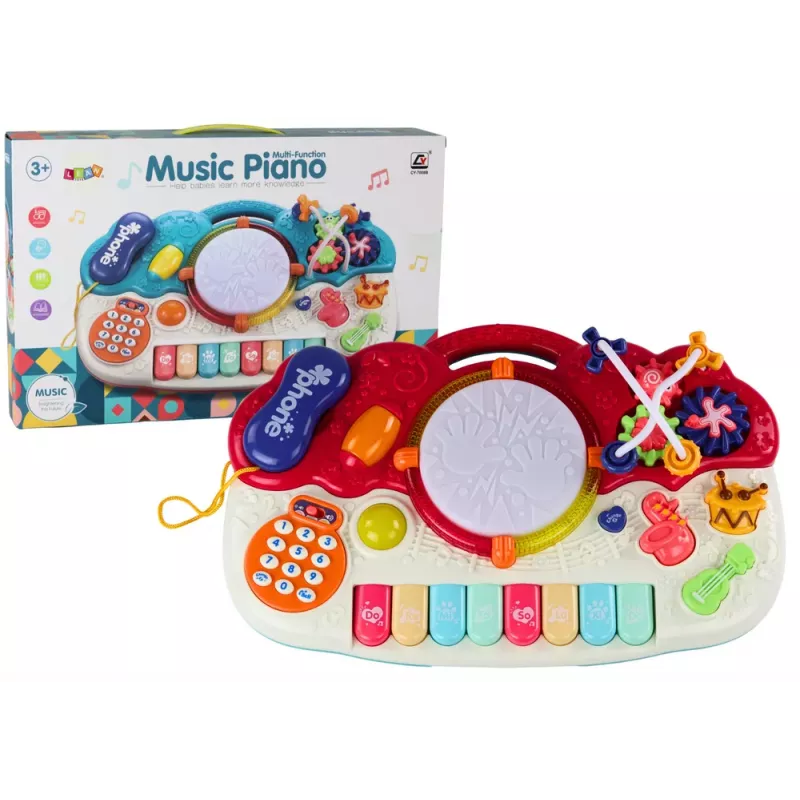 LEAN TOYS Organ Piano Edukacyjne Pianino z Dźwiękami Bębnów i Światłem