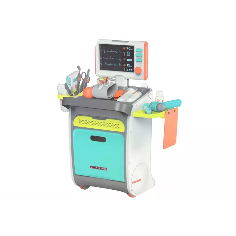 LEAN TOYS Zestaw Małego Doktora Wózek Lekarski RTG EKG Akcesoria Światła Dźwięk 36 elementów