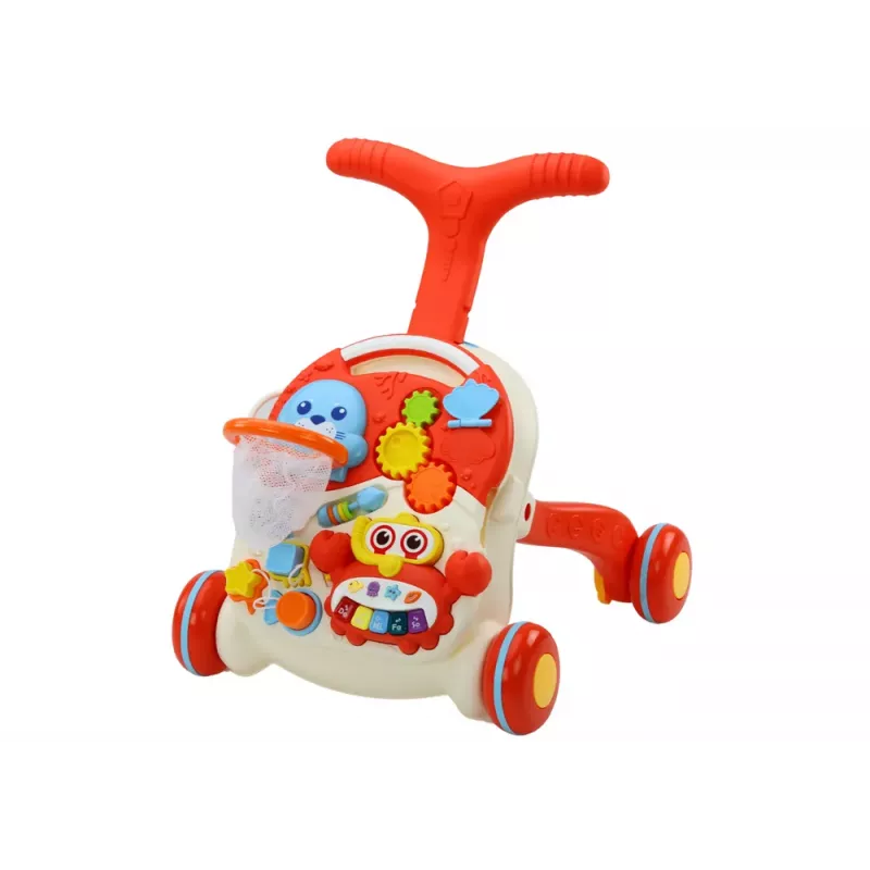 LEAN TOYS Push Toy Interactive Educational Table 2in1 Red