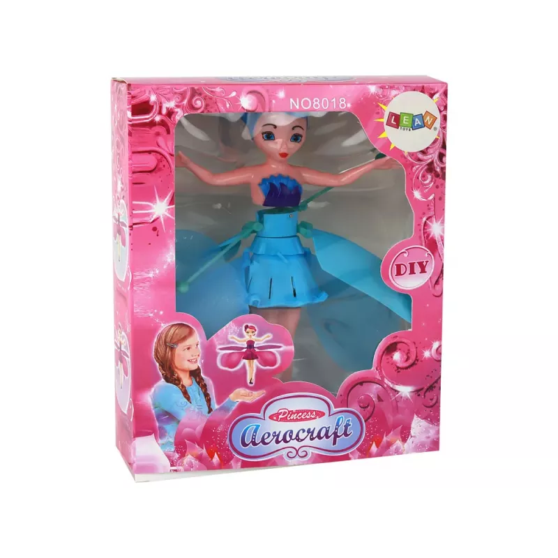 LEAN TOYS Latająca Lalka Wróżka Magiczny Niebieski Sterowana Ręką