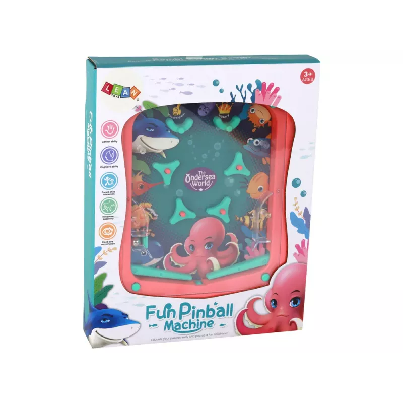 LEAN TOYS Mini Pinball Arcade Game Pink Ball Game