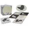 LEAN TOYS Miękka Mata Puzzle Kontrastowa Edukacyjna EVA Pianka Szary 28 elementów