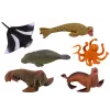 LEAN TOYS Zestaw figurek zwierząt morskich Mors Foka Ośmiornica 6 szt.