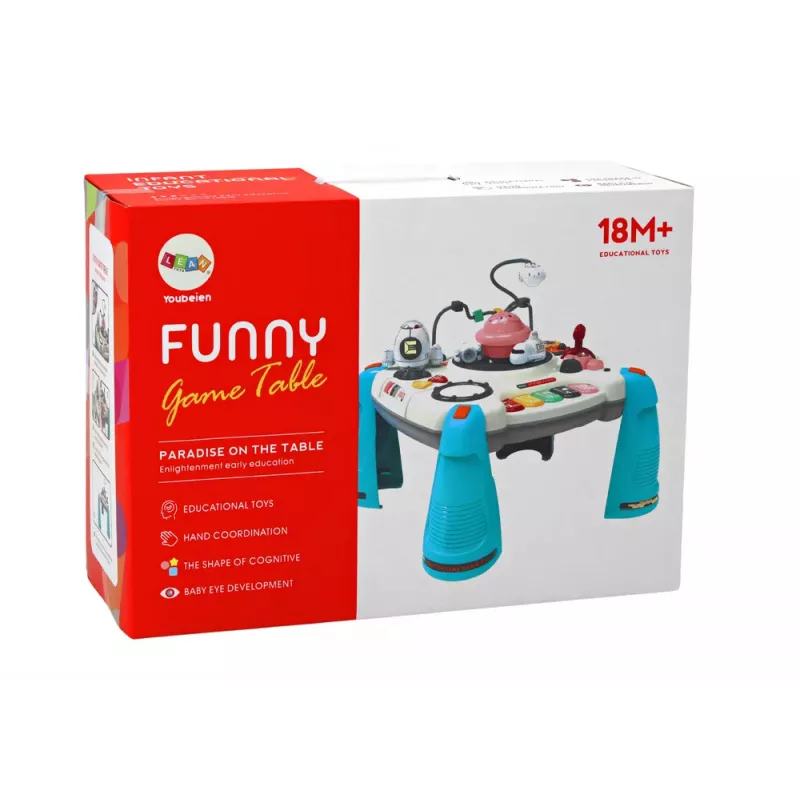 LEAN TOYS Interaktywny Stół Edukacyjny Panel Dziecięcy Piano Space Blue