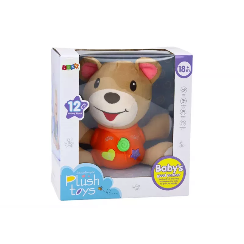 LEAN TOYS Miś interaktywny Pomarańczowy 23 cm