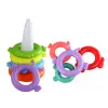 LEAN TOYS Piramida Jednorożec Puzzle 8 Kółek Kolorowe 29cm x 14cm x 14cm