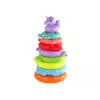 LEAN TOYS Piramida Jednorożec Puzzle 8 Kółek Kolorowe 29cm x 14cm x 14cm