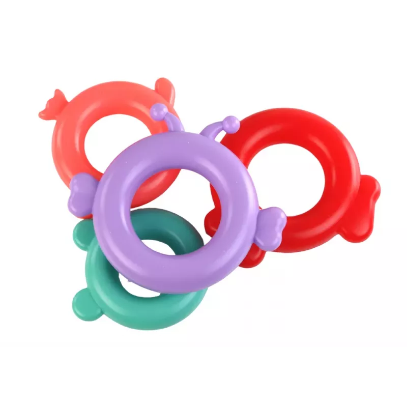 LEAN TOYS Piramida Jednorożec Puzzle 8 Kółek Kolorowe 29cm x 14cm x 14cm