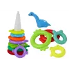 LEAN TOYS Giraffe Pyramid Puzzle 13 Circles Colorful 43cm x 18cm x 18cm