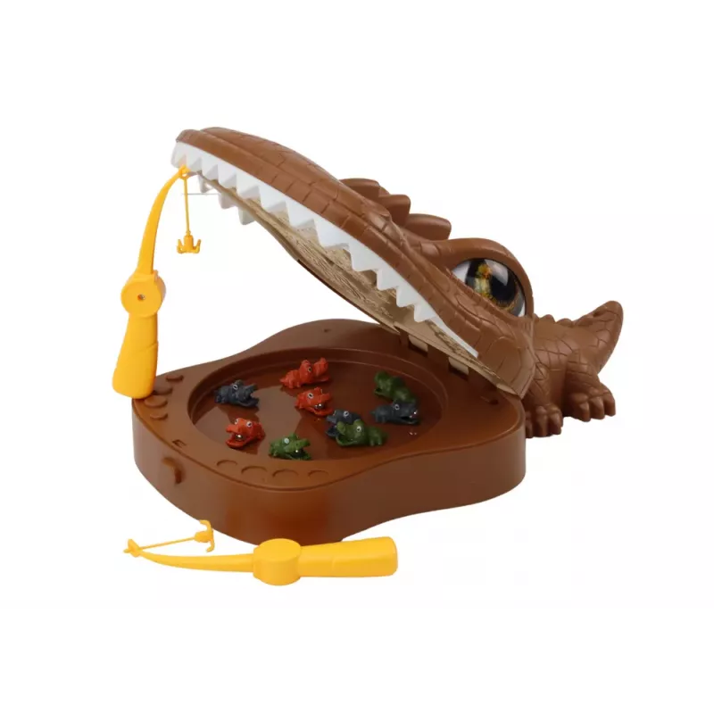 LEAN TOYS Gra wędkarska Krokodyl Magnetyczna Brązowy Krokodyl