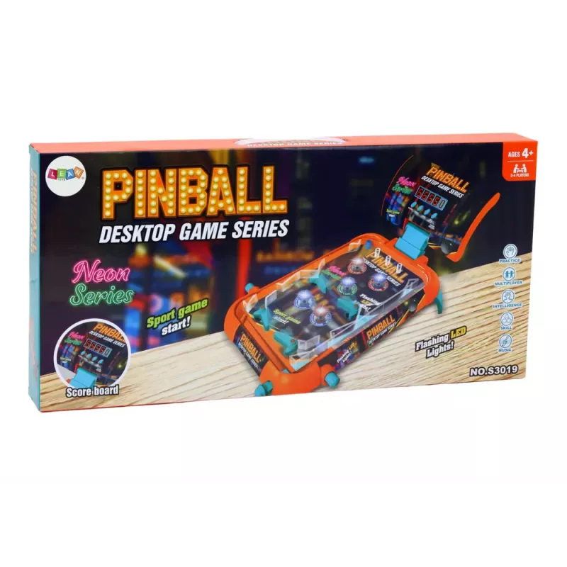 LEAN TOYS Pinball Arcade Game z diodami LED, dźwiękami i tablicą wyników