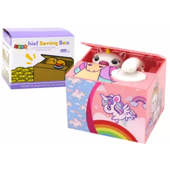 LEAN TOYS Skarbonka Jednorożec Nauka Oszczędzania Różowa Melodia